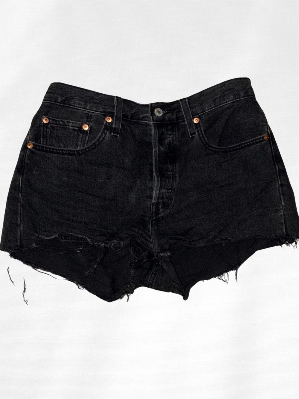 Levi’s 501 Black High-Rise Denim Cutoff Shorts